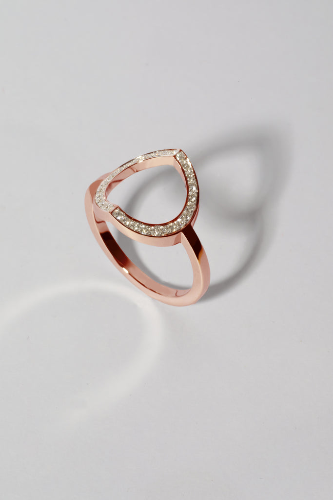 LE SECRET Bague Or rose 18k tout pavé - Maison Mouche bijoux classiques pas classiques